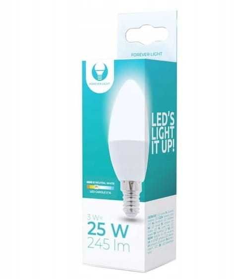 Żarówka LED E14 C37 3W 4500K 245lm Forever Biały Neutralny Sklep Wawa