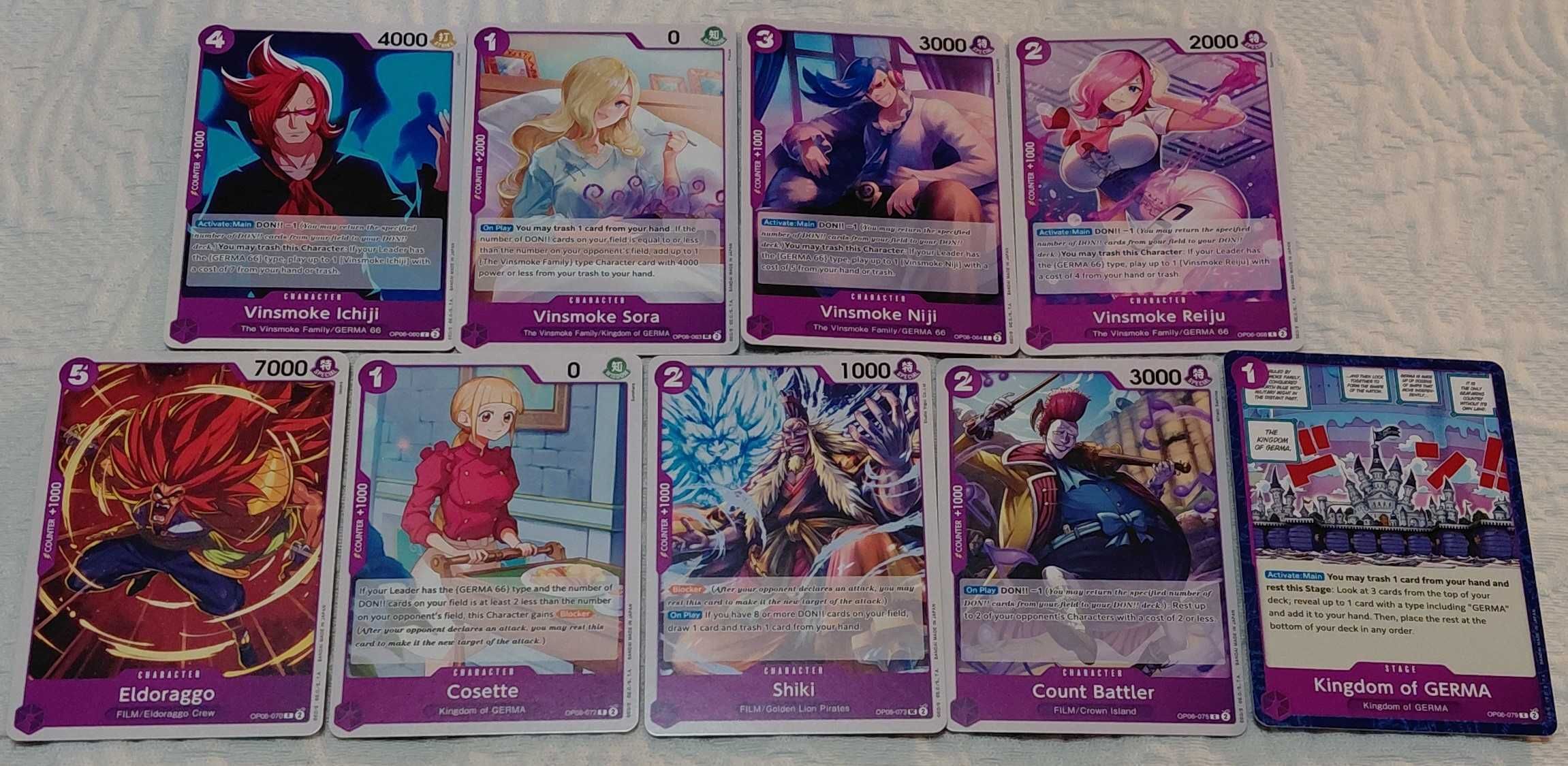 lote de 226 cartas one piece tcg OP06