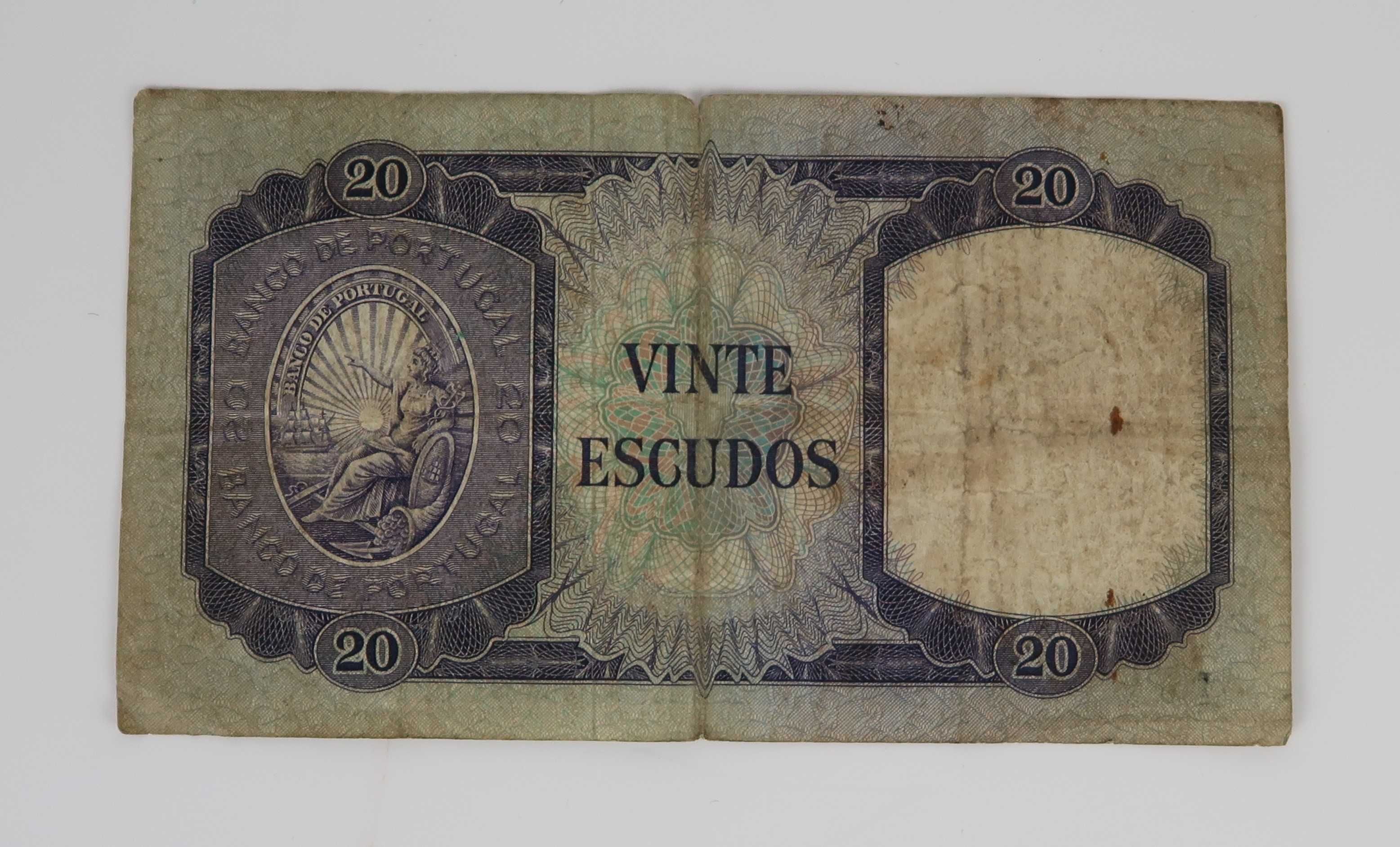 Nota de 20 escudos - D. António Luiz de Menezes Ch6A 1960
