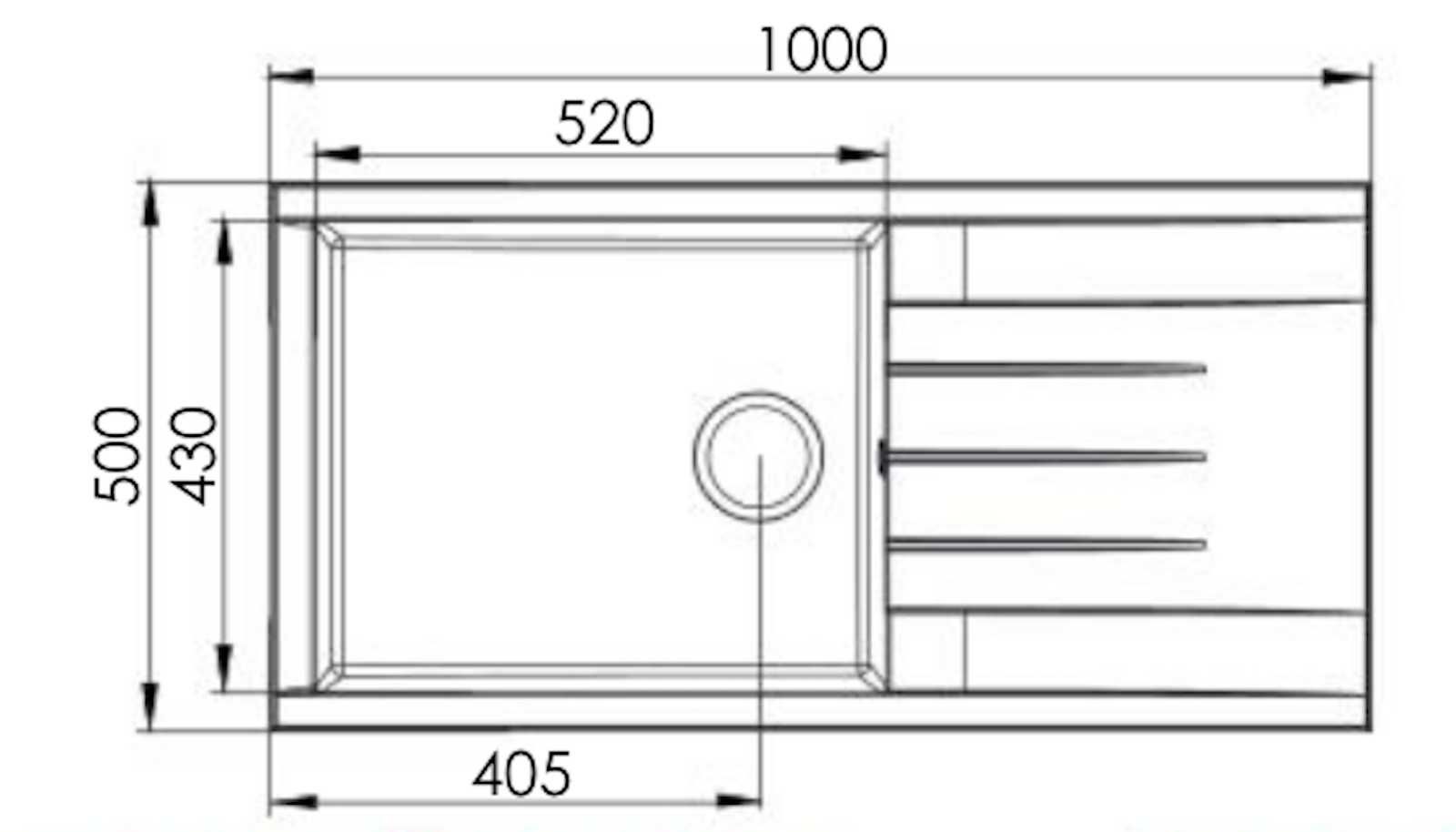 Zlewozmywak kompozytowy biały Liquida CU10WH  100x50 cm