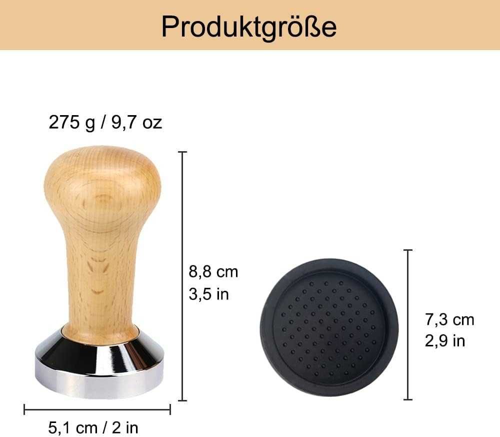 ACONDE Tamper do kawy, ze stali nierdzewnej, z silikonową podkładką