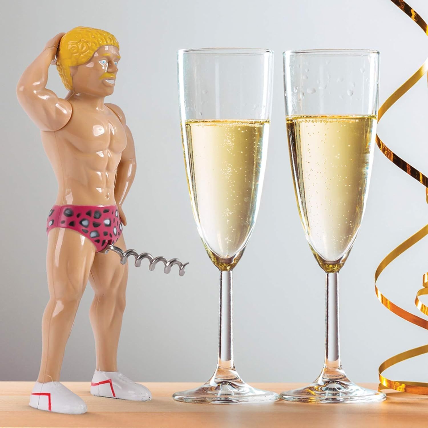 Abre-garrafas em forma de homem despedida de solteira humor erótica