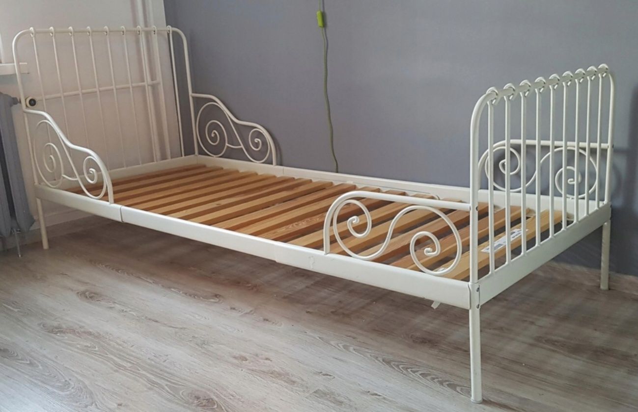 Łóżko IKEA Minnen, białe (regulowana długość)