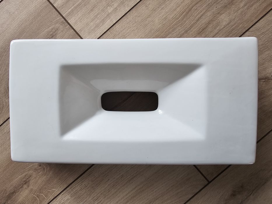 Duży ciężki wazon waza na kwiaty ozdobna prostokąt