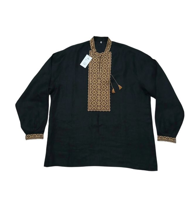 Вишиванка чоловіча чорна 100% льон