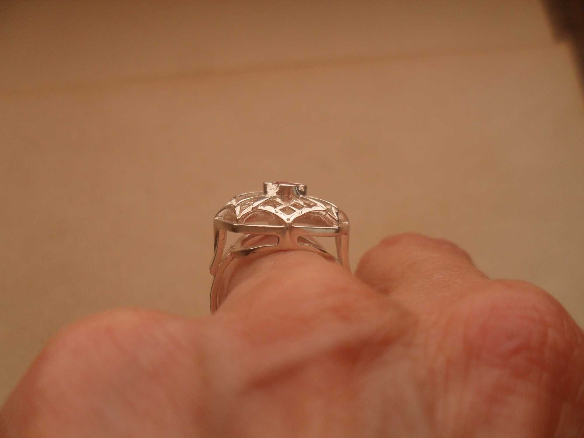 Warmet Resovia- stary srebrny pierścionek- pajęczarka-rzadki -cena ost