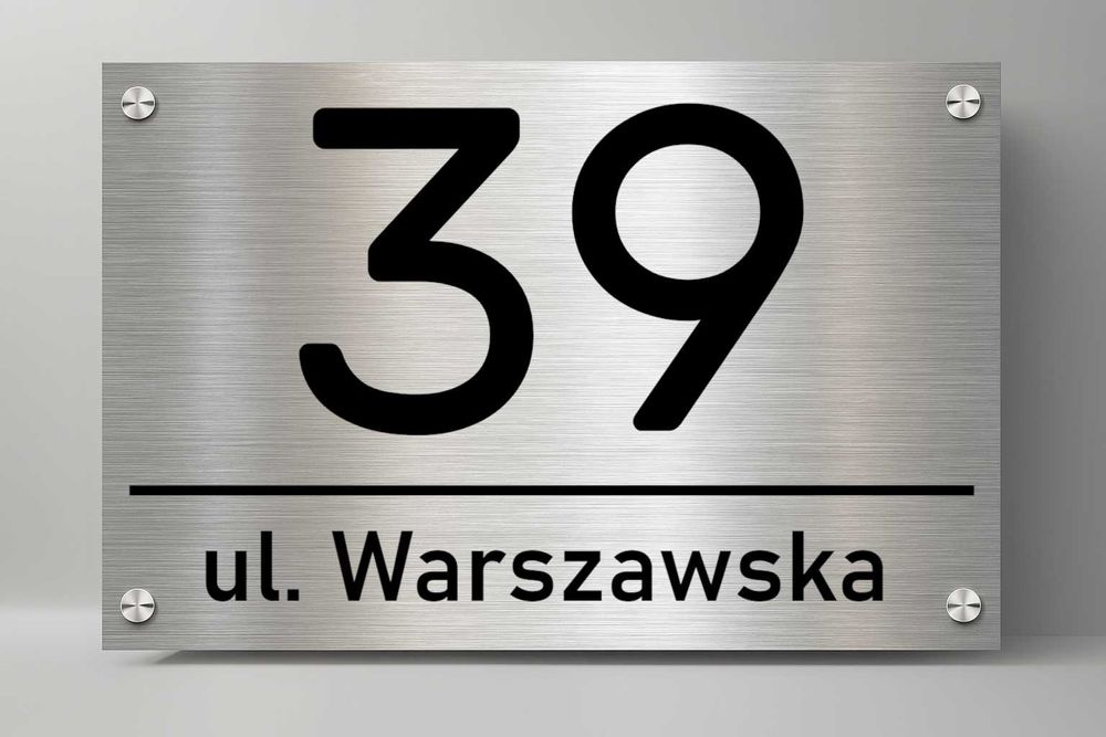 Numer na Dom Tabliczka Adresowa z numerem domu Nierdzewny numer domu