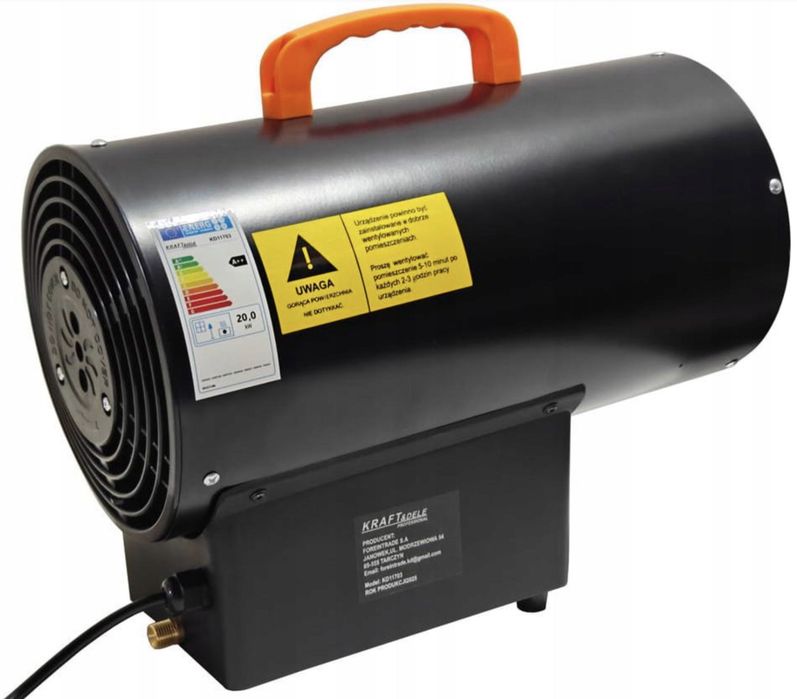 NAGRZEWNICA Gazowa 20kW na Butle Dmuchawa Wąż Reduktor Duża Moc