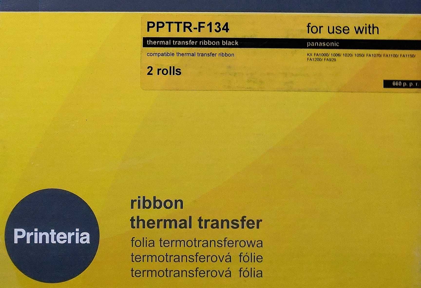 Nowa folia termotransferowa Printeria KX-FA134 do faksów Panasonic