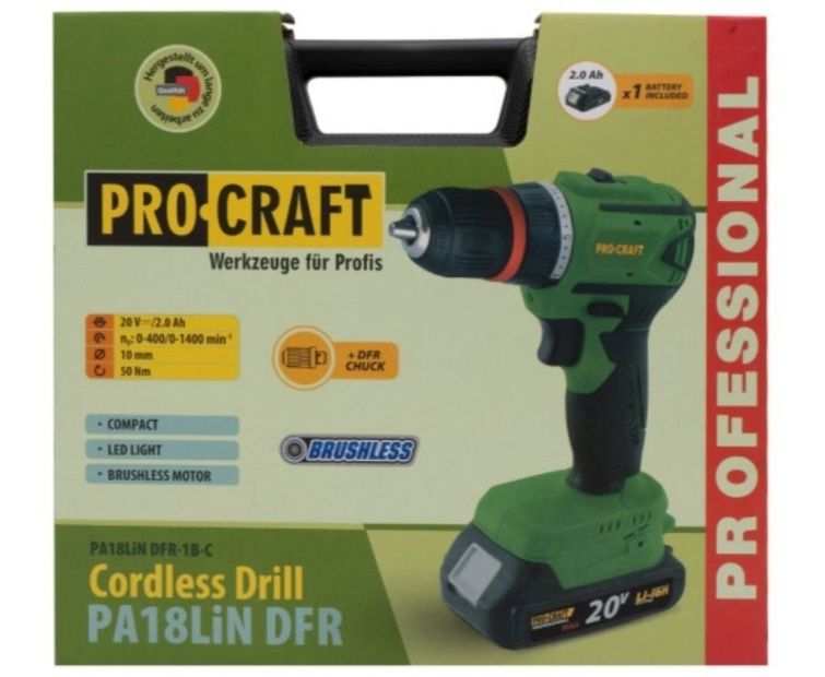 Шуруповерт Procraft PA18LIN DFR шурупокрут