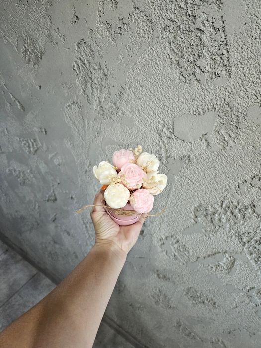 Flowerbox ze świec sojowych. Prezent. Dzień nauczyciela Podziękowanie.