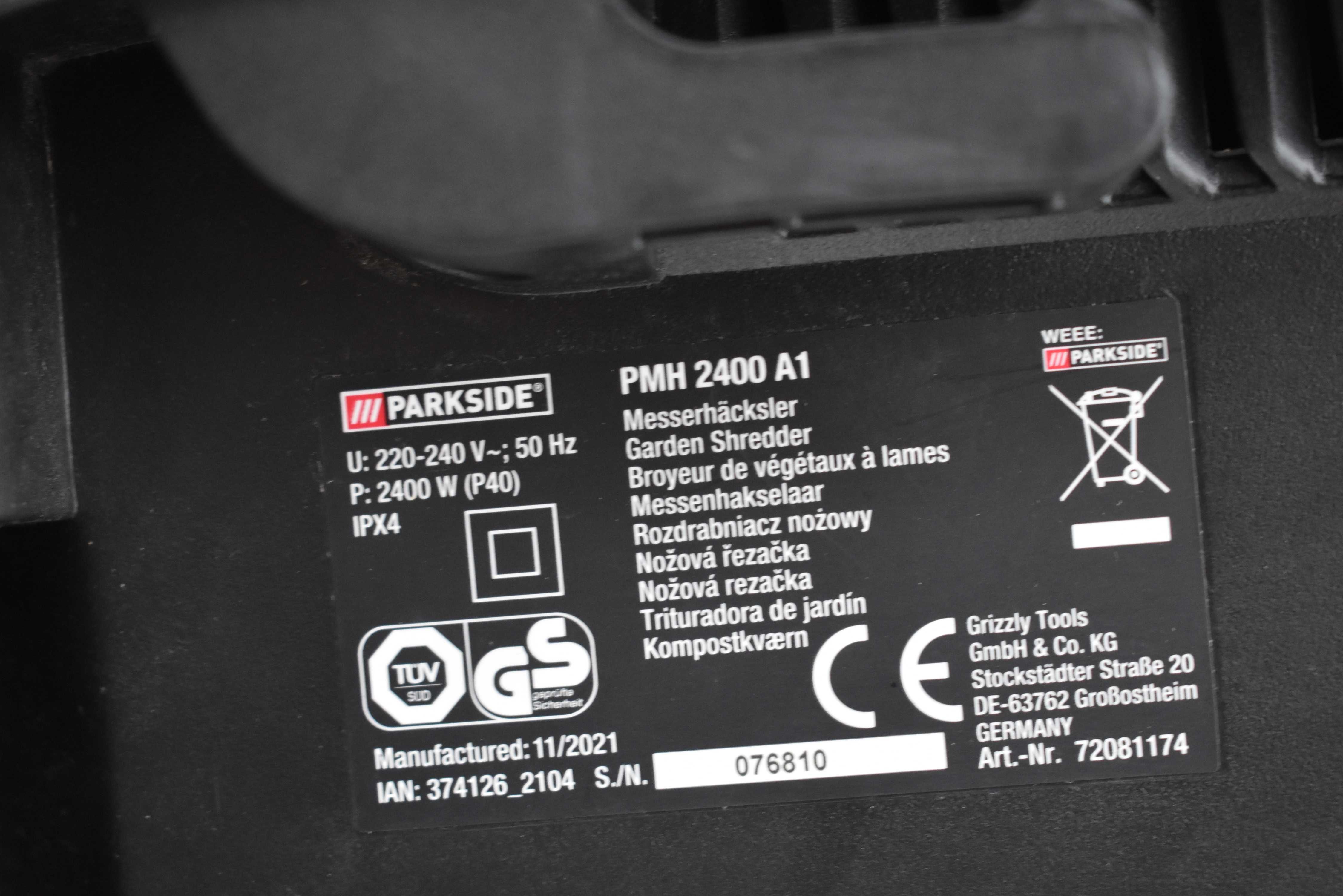 Rozdrabniacz nożowy Parkside PMH 2400 A1