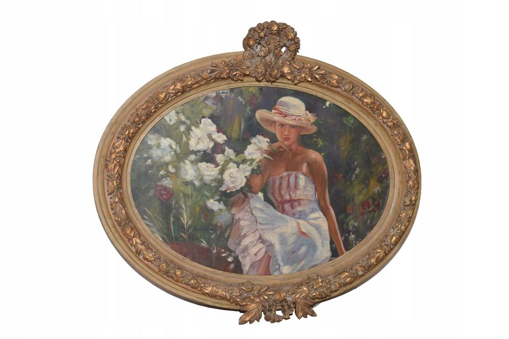 Józef Mehoffer - Arystokratka w Kapeluszu - Dama w Ogrodzie - Obraz