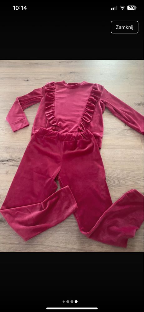 Welurowy dres dla dziewczynki 128/134