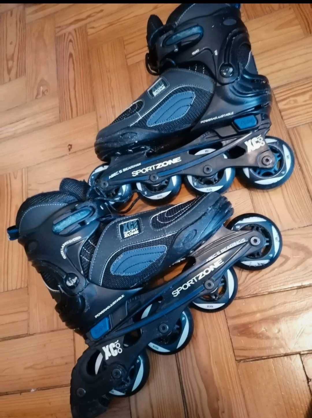 Patins em linha Sport Zone 35-38, protecção mãos, cotovelos e joelhos