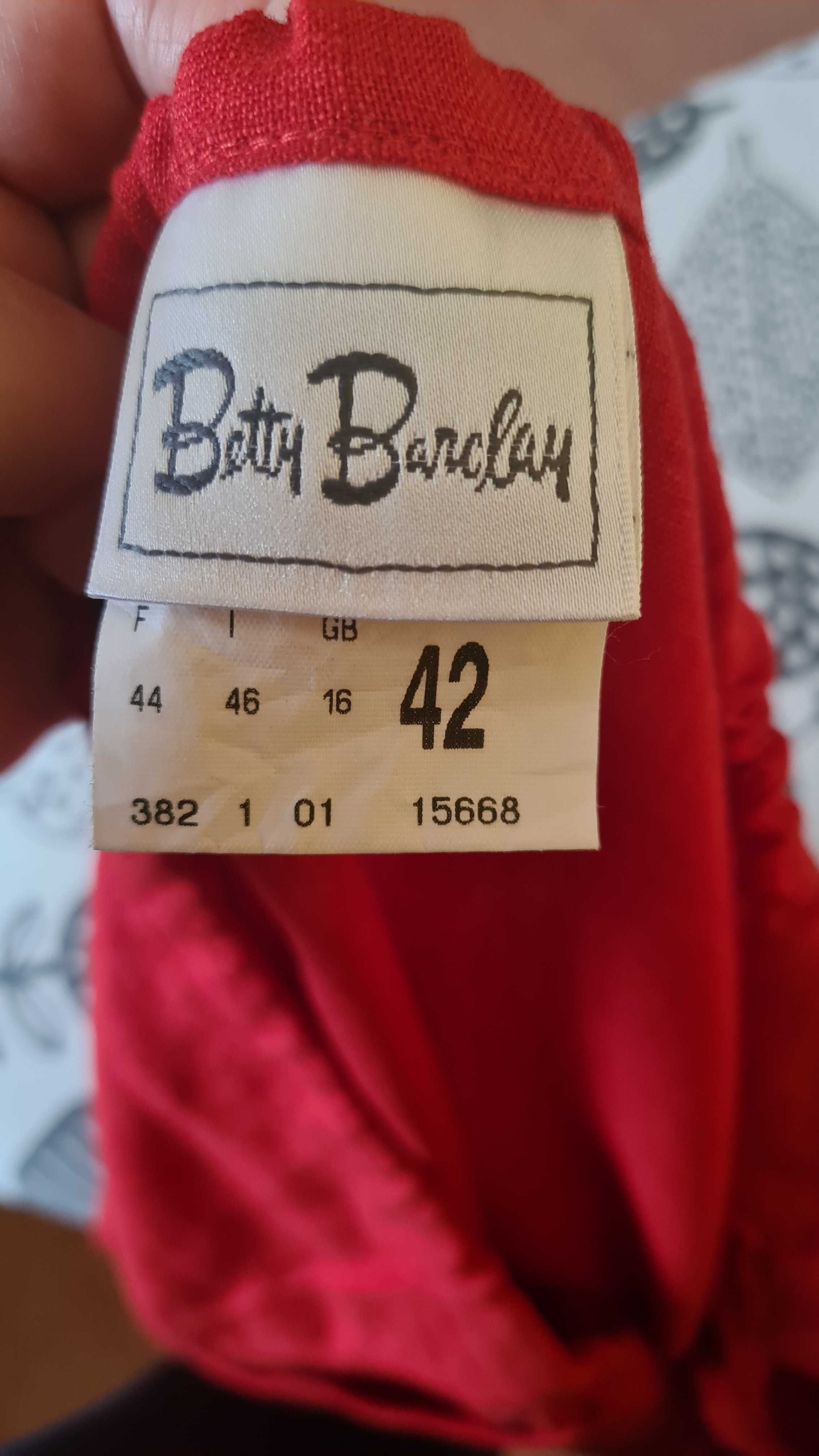 NOWA spódnica Betty Barclay, hiszp. czerwień, len/bawełna - XL