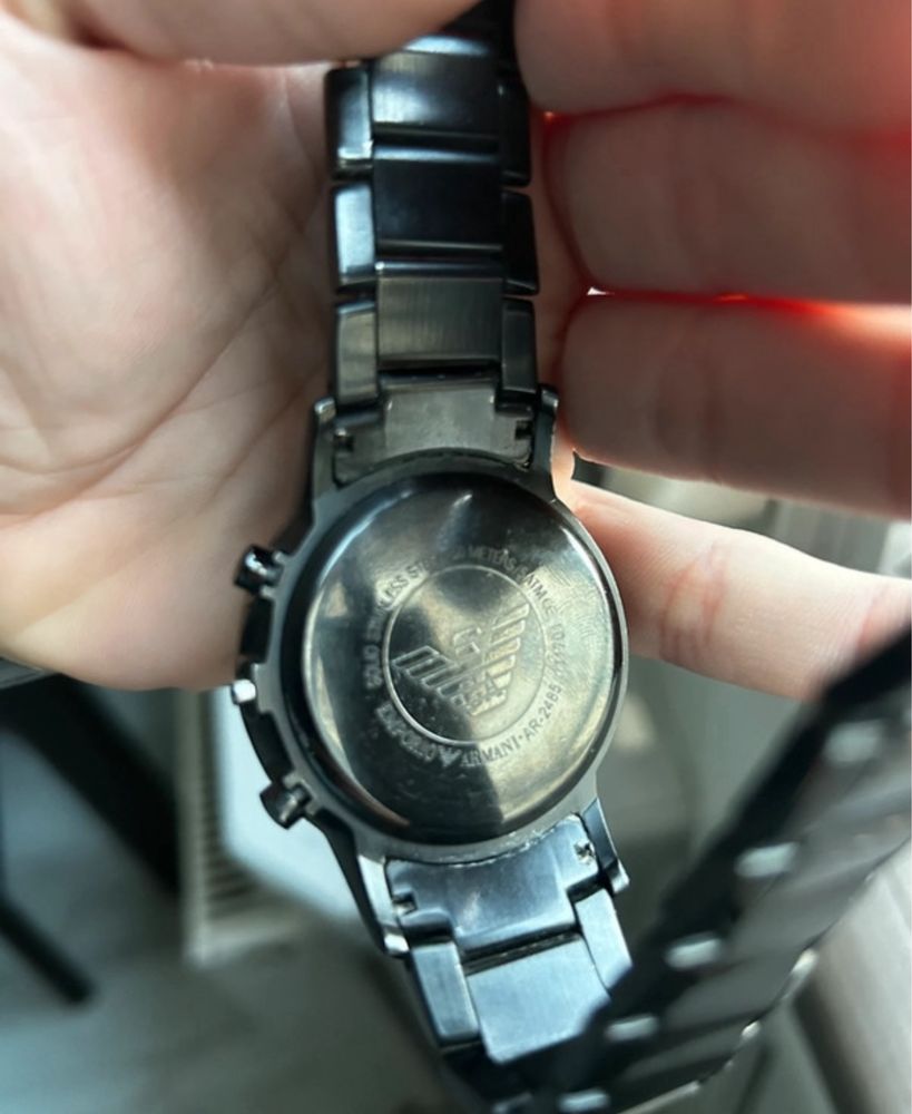 Zegarek ARMANI czarny klasyczny z chronografem AR 2485