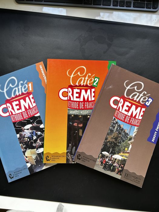 Zestaw 3 książek ćwiczeń do nauki francuskiego CAFE CREME methode