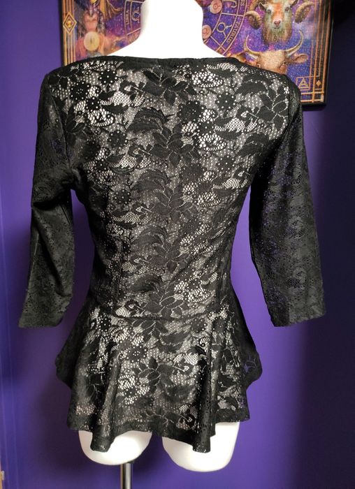 Bluzka koronkowa czarna Goth S