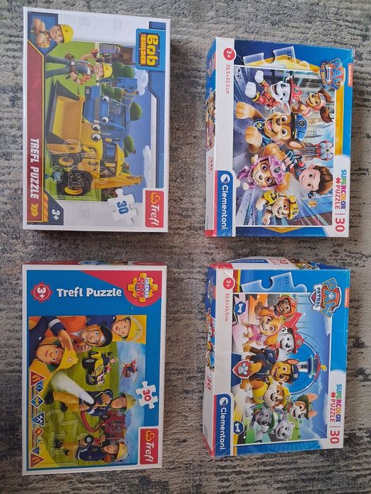 PUZZLE 30 nowe i używane Psi Patrol, Strażak Sam, Bob