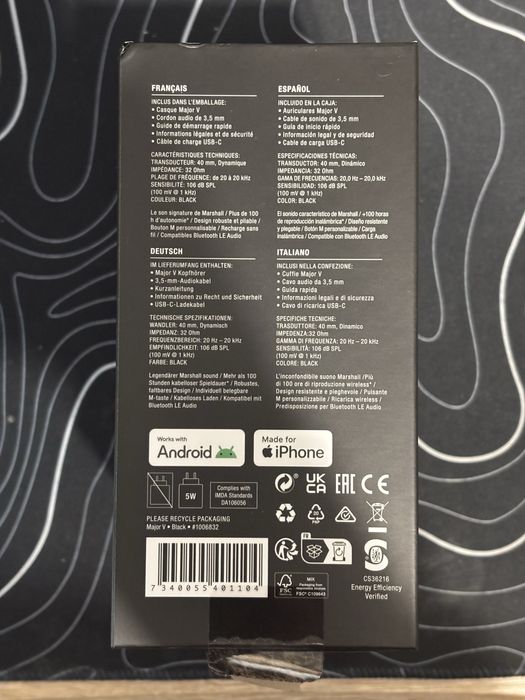 Оригинал наушники Marshall 5