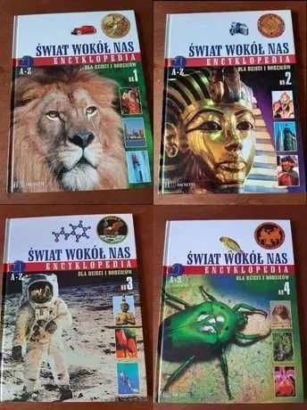Zestaw 4 encyklopedie dla dzieci Świat wokół nas nr 1-4 Hachette