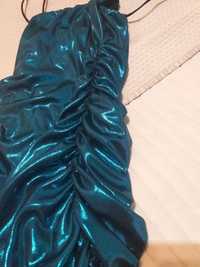 Vestido curto azul turquesa