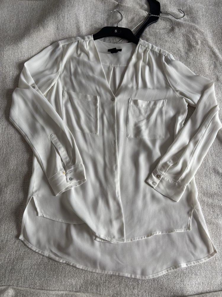 Biala elegancka koszula zakardowa w bardzo dobrym stanie h&m