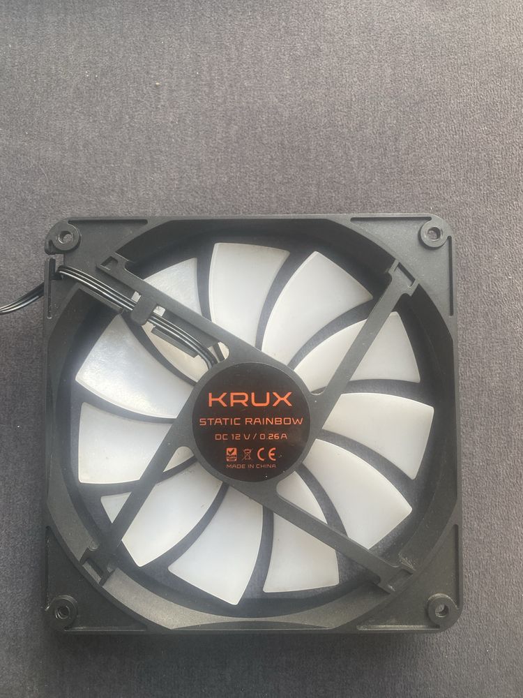 Wentylator 140mm krux static rainbow rgb 12v 0.26a
