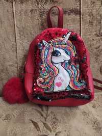 Детский рюкзак для девочки с изображением пони-единорога