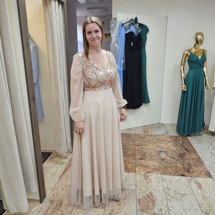 Sukienka złota, slubna, wieczorowa