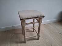 Taboret siedzisko drewno len prowansalski