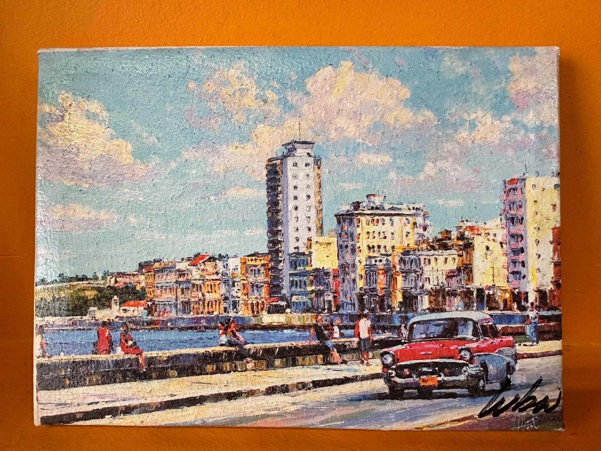 Obrazek Malecón Hawana, Kuba, namalowany przez miejscowego artystę