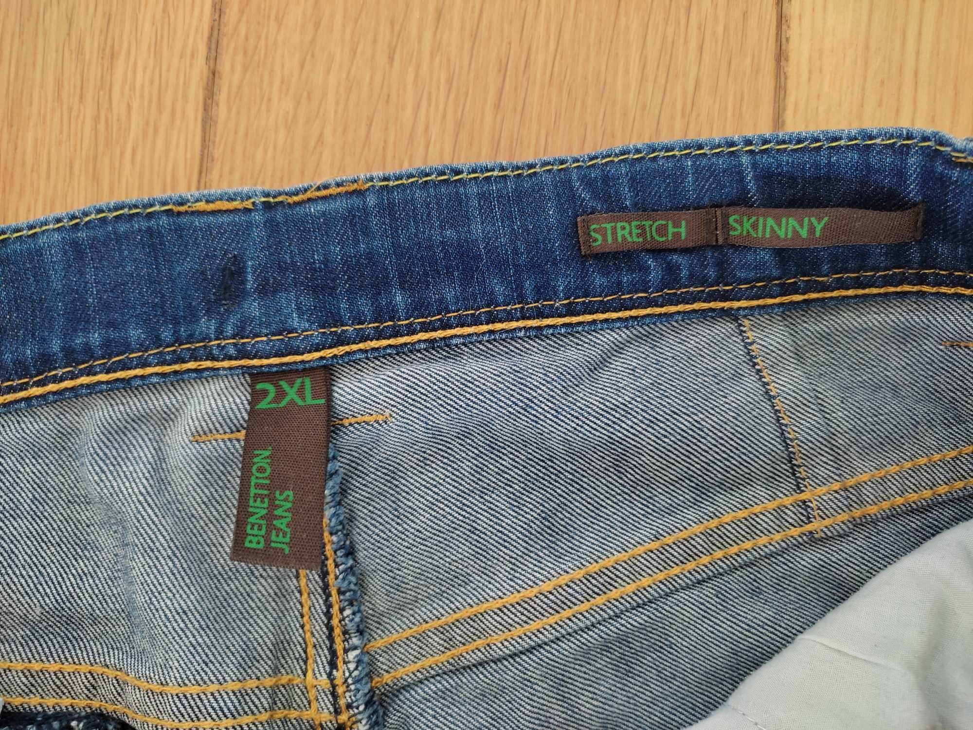 jeansy benetton jeans 36/38 stretch skinny 158/ 164