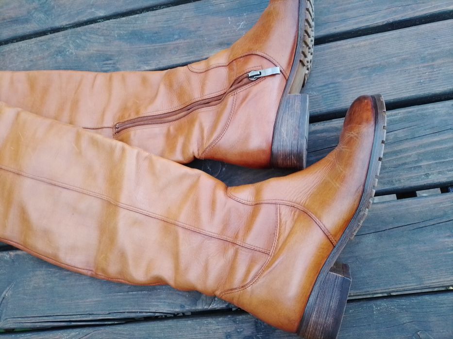 Сароги-ботфорты, р.38, кожаные (Италия)