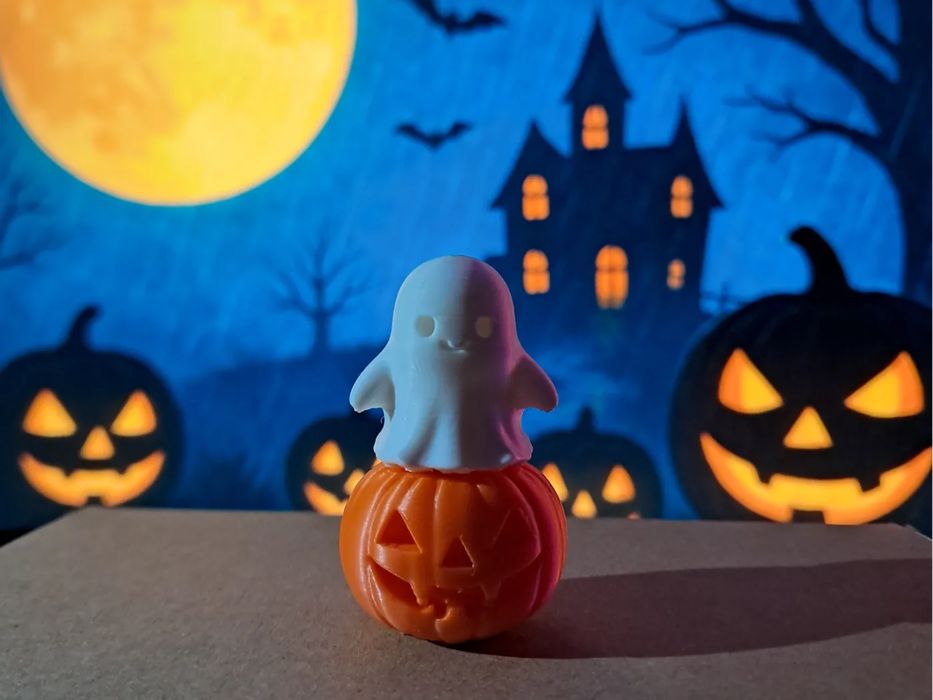 Decoração de Halloween: Fantasma e Abóbora Juntos