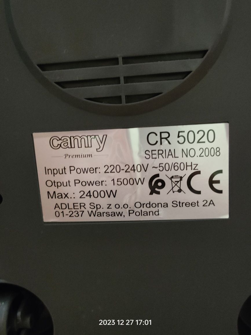 Żelazko Parowe Camry Premium CR 5020