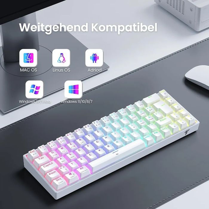 Klawiatura gamingowa mechaniczna bezprzewodowa tecurs kb510 qwertz