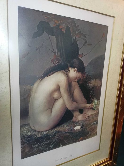 Litografia Nú Feminino Pietro Annigoni