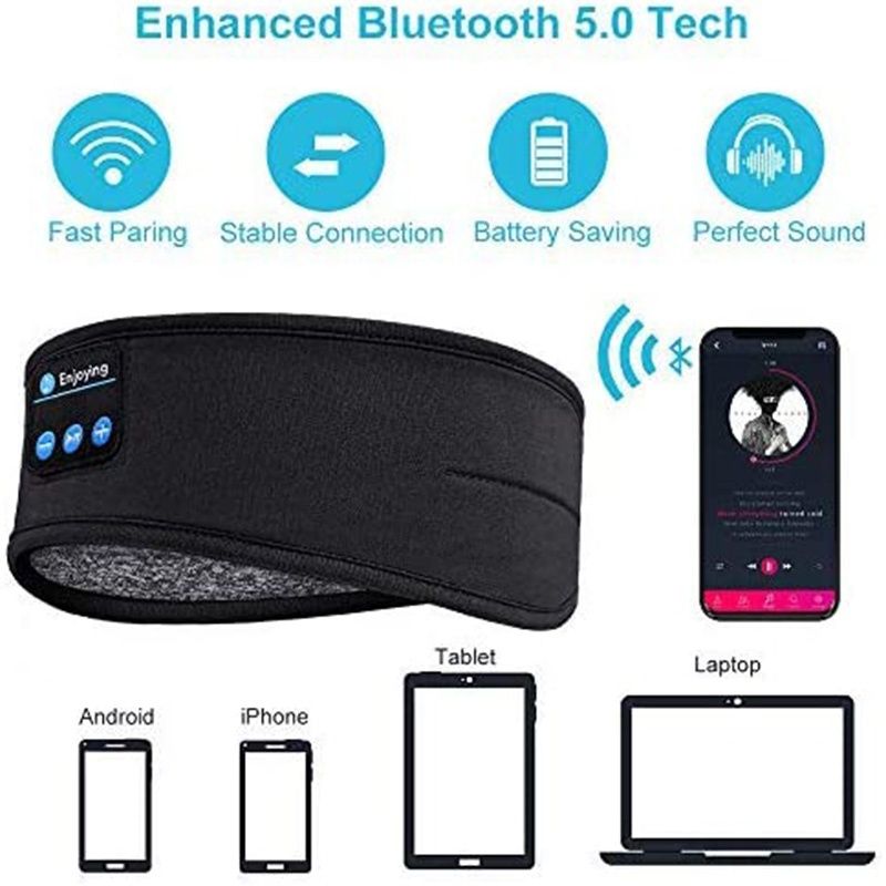 Opaska sportowa na uszy z słuchawkami Bluetooth do spania i biegania