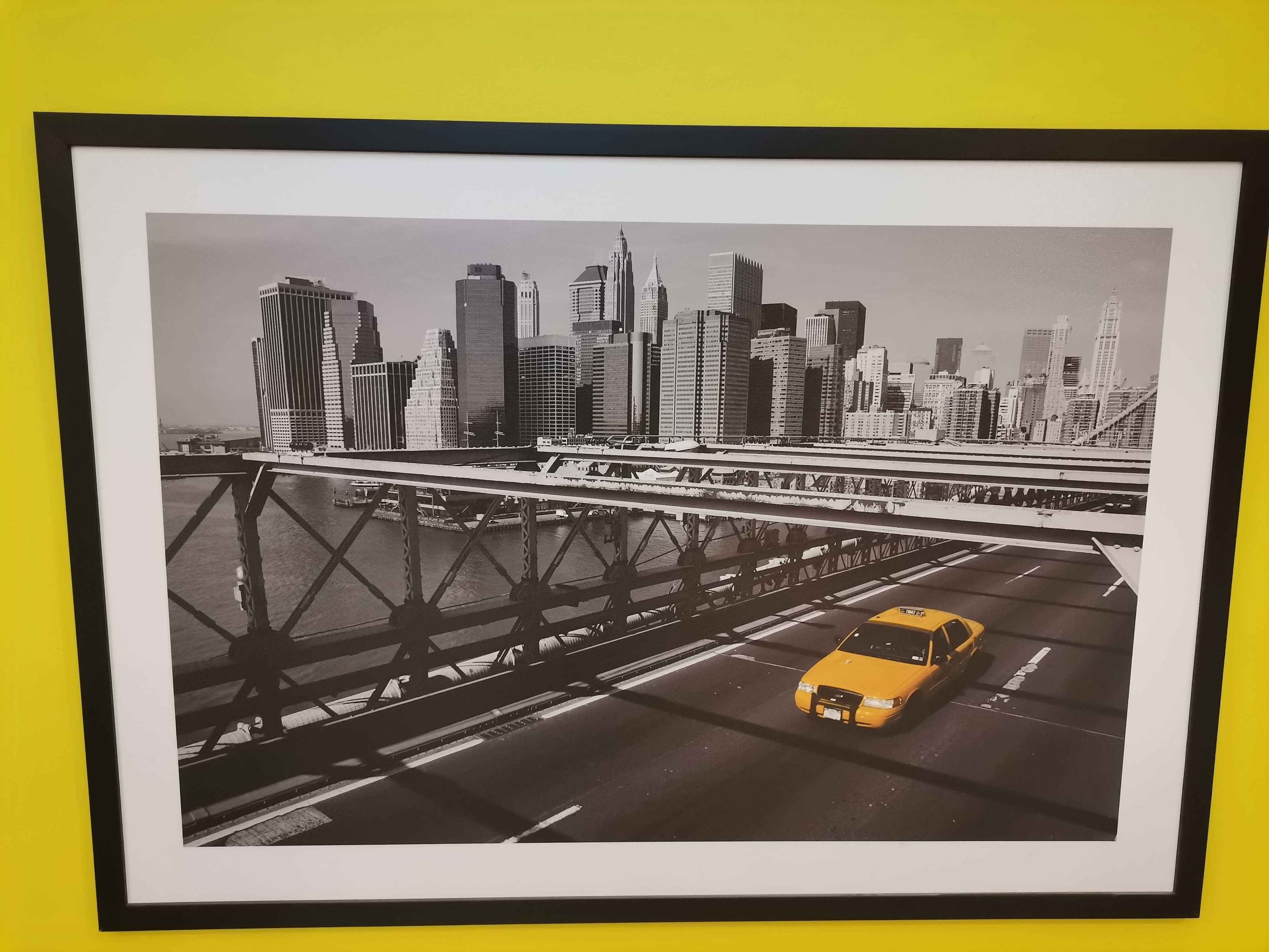 Obraz New York taxi 100x70 śliczny Czarna rama