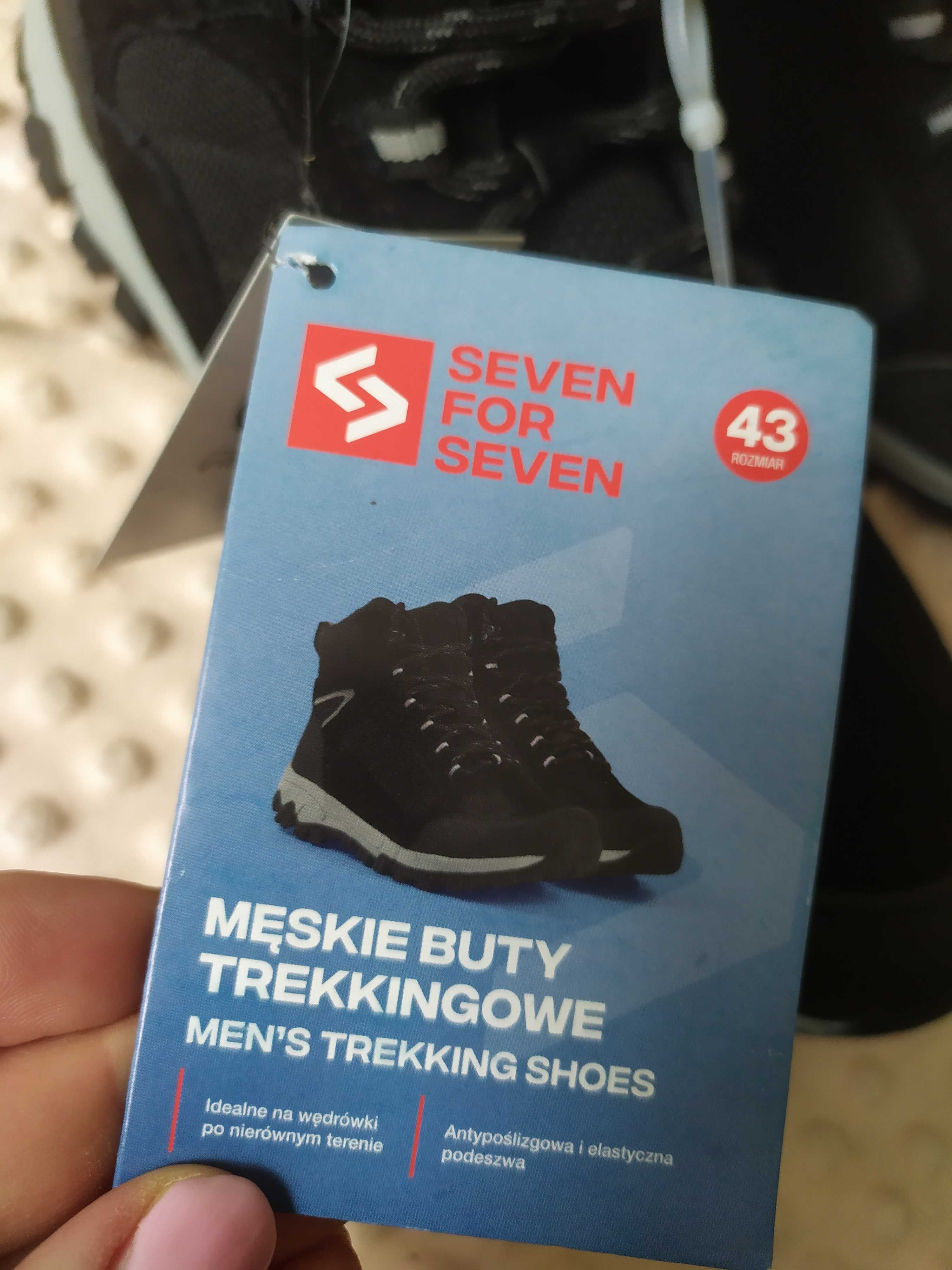 Buty męskie trekkingowe seven for 7 czarne 43