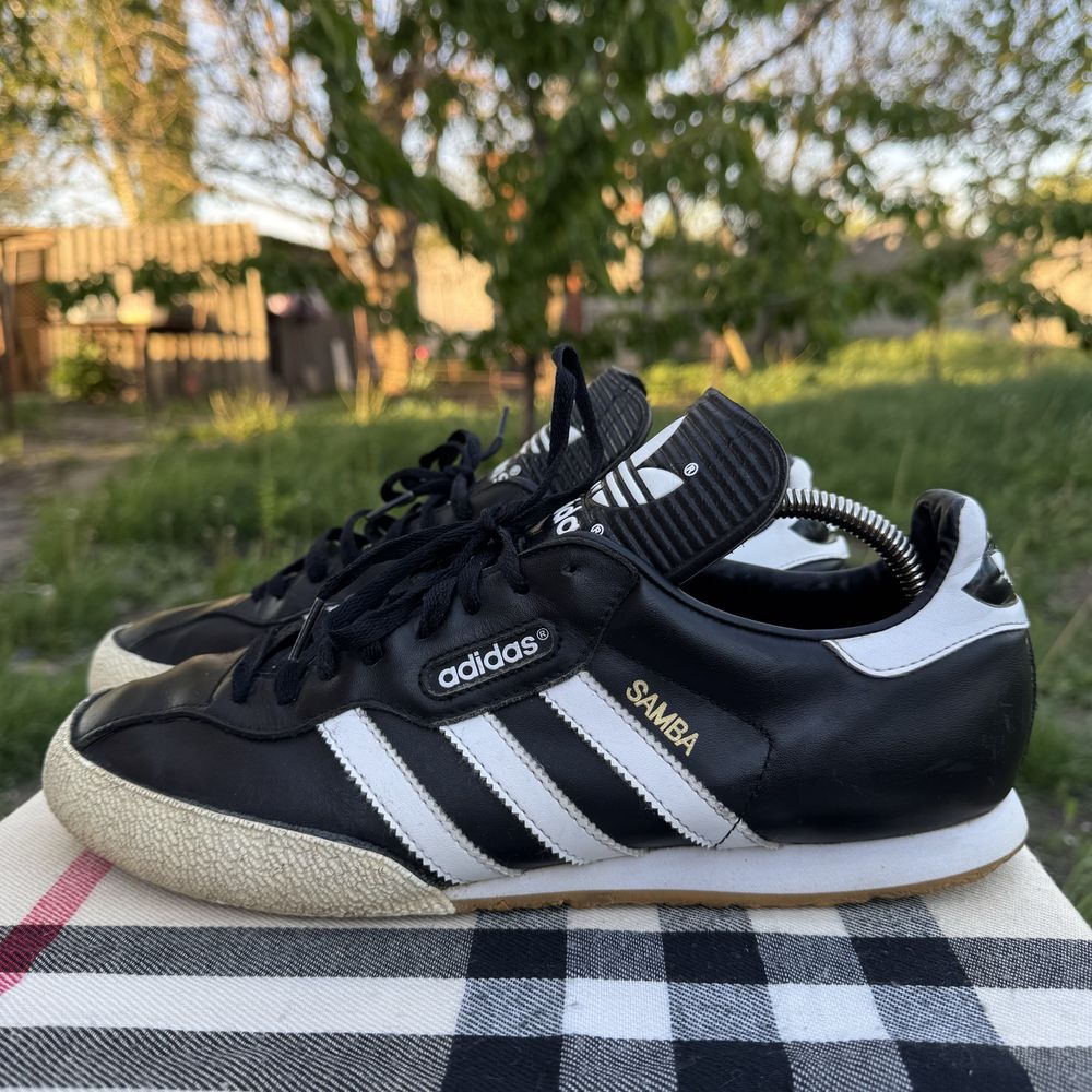 Кроссовки Adidas Samba Super Black, Кожа, 45,5-46 размер, Оригинал