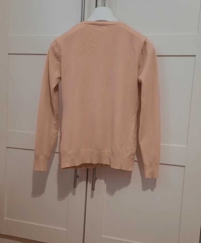 Brzoskwiniowy sweter na zamek 10 % kaszmir