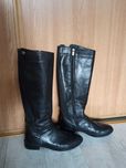 Buty czarne oficerki skorzane