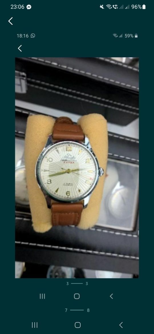 Atlantic zegarek unikat swiss made piękny zabytkowy extra słoneczko
