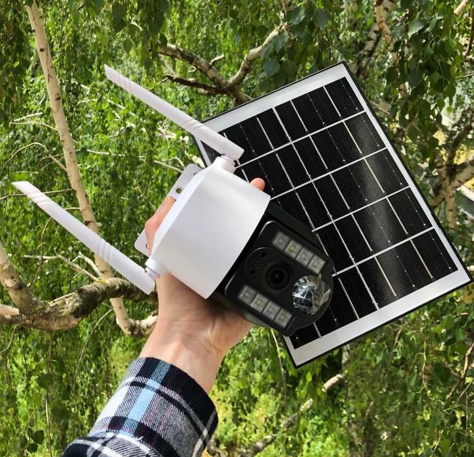 Автономная 4G IP камера видеонаблюдения с солнечной панелью сим-карта