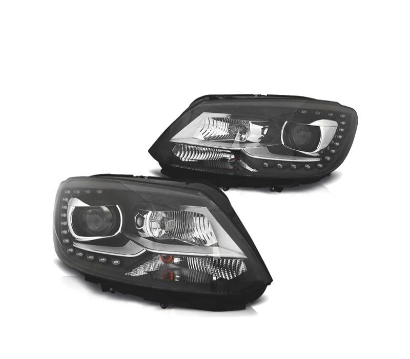 FAROIS FRONTAIS VOLKSWAGEN VW TOURAN 11-15 LUZ DIURNA FUNDO PRETO