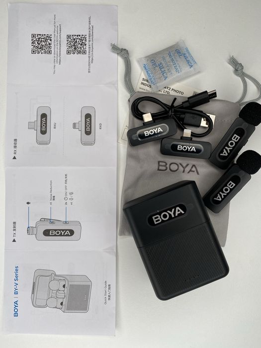 Петличка мікрофон Boya BY-V30 COMBO для iPhone/Android + зарядний кейс