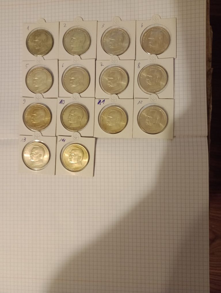 14xmoneta Piłsudski 50000zł srebro